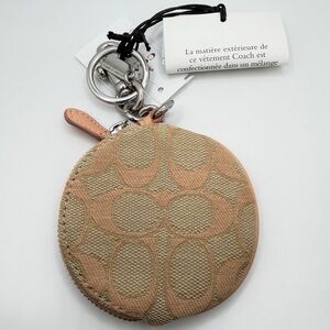 NWT Signature COACH "Faded Blush" Bag Charm, Key chain Pouch!